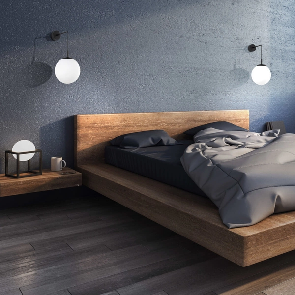 Gabinetowa lampa naścienna Esme 5388 loftowa kula czarna biała