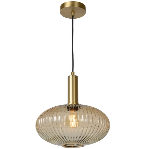 LAMPA wisząca MALOTO 45386/30/62 Lucide szklana OPRAWA loftowy zwis bursztynowy mosiądz