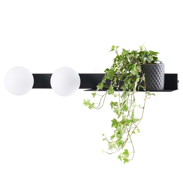 Półka LAMPA dekoracyjna BOTANICA 20853202 Kaspa ścienna OPRAWA metalowy KINKIET kule balls czarne