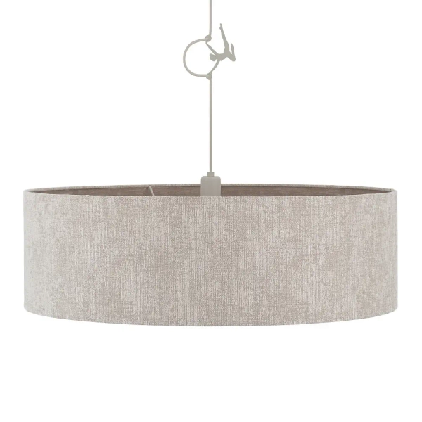 Abażurowa wisząca lampa CEDRO 11666 tkaninowa beżowa