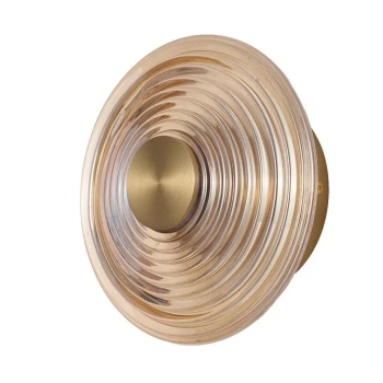 Szklany kinkiet ścienny NAZAR AZ6529 LED 12W 4000K okrągły bursztynowy