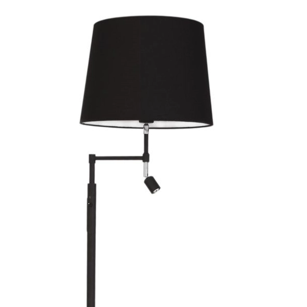 Stojąca lampa podłogowa Orlando abażurowa do salonu czarna