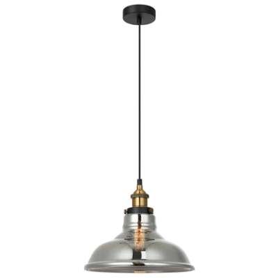 Wisząca LAMPA skandynawska HUBERT MDM-2381/1 GD+SG Italux loftowa OPRAWA szklany ZWIS przydymiony