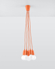 Wisząca LAMPA industrialna SL.0586 kable OPRAWKA pająk ZWIS kable przewody pomarańczowa