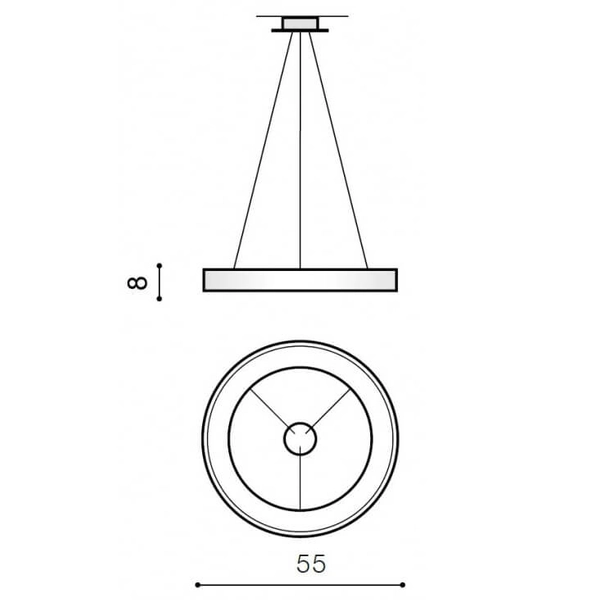 Ledowa lampa wisząca Sovana AZ2729 50W 3000-6500K ring szara