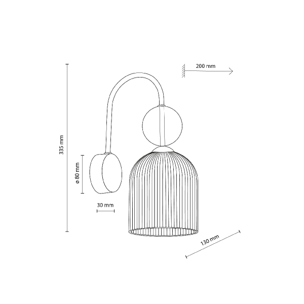 Ścienna lampa szklana Sophia Cognac 11140 ryflowana kula koniak