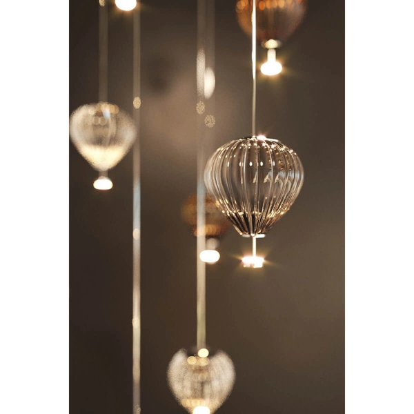 Zwieszana lampa łezka Palloncini P0575 LED 11W 3000K biały bursztynowy