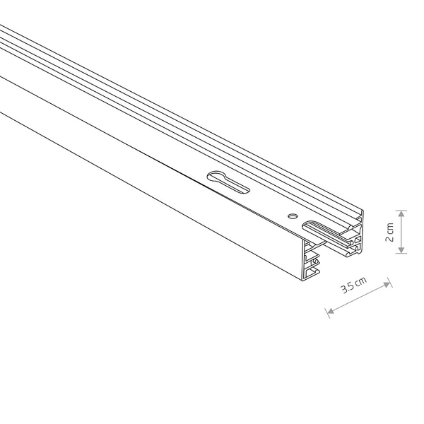 Szynoprzewód sufitowy 1m PROFILE RECESSED TRACK 9012 Nowodvorski 1-fazowa podtynkowa listwa 230V biała