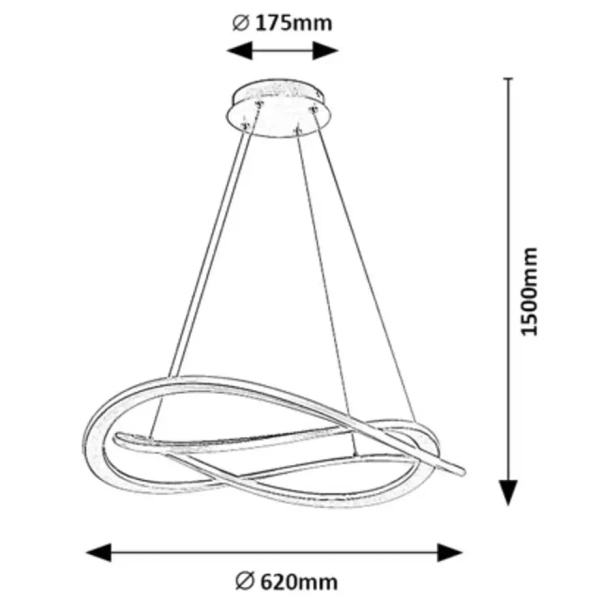 Podwójny ring wisząca lampa Kallira 72282 LED 72W 3000K złoty