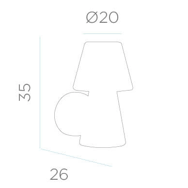 Zewnętrzna lampa ścienna Lola LUMLL035OPNW IP65 stożek biała