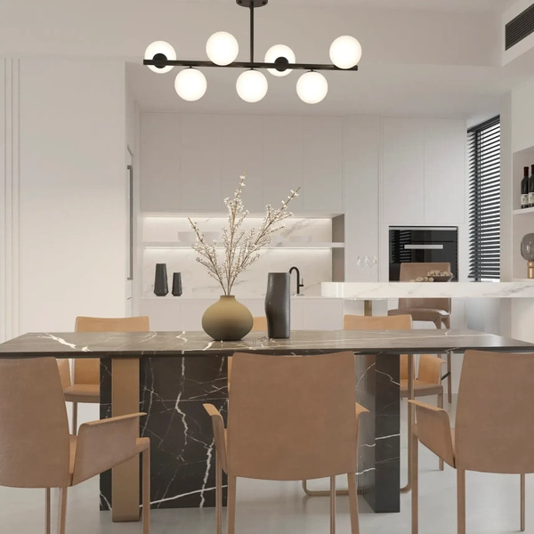 Molekułowa lampa sufitowa Bolti PLC0104-BK Yaskr szklane kule biała czarna