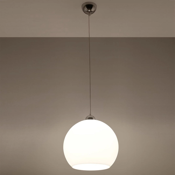Szklana kula wisząca SL.0256 kuchenna lampa nad stół ball biała
