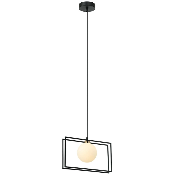 Wisząca LAMPA modernistyczna GROSETTA PND-53423-1-BK Italux prostokątny zwis do sypialni czarna