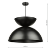 Kopułowa lampa wisząca Riya RIY0122 metalowa nad wyspę czarna