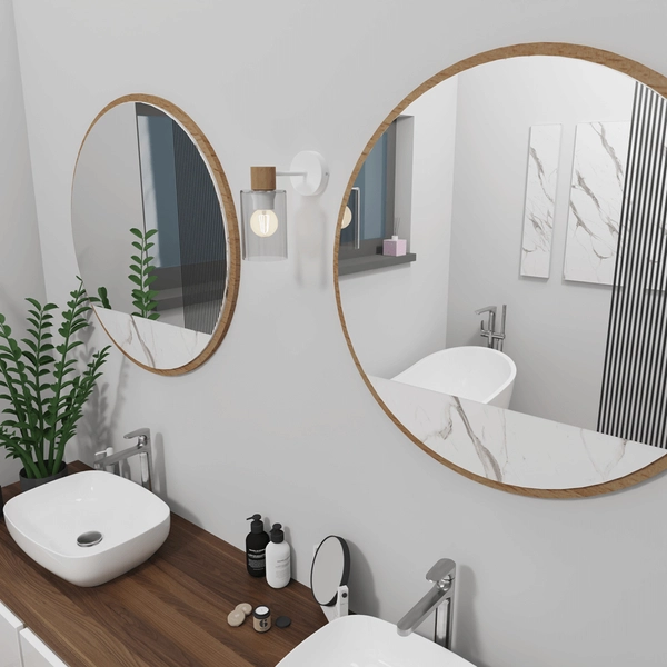 Lampa ścienna Madera MLP8553 loftowa biała drewniana