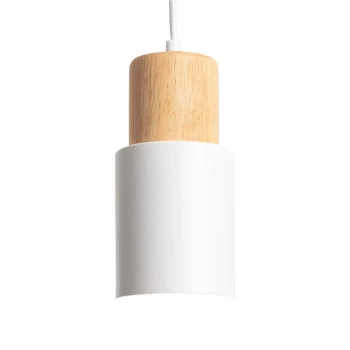 Skandynawska wisząca lampa Vita ABR-ZE27-VITA-B drewniana biała