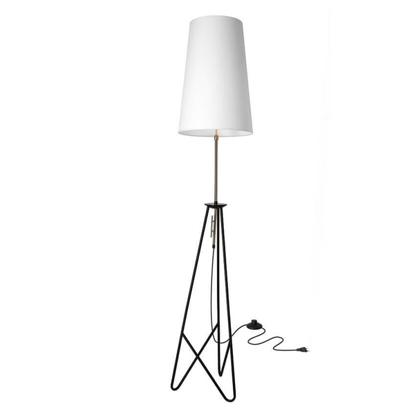 Nowoczesna lampa podłogowa Taflo z abażurem czarna biała