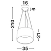 Wisząca lampa do jadalni CAMPANERO LE44807 LED 24W 3000K biała czarna