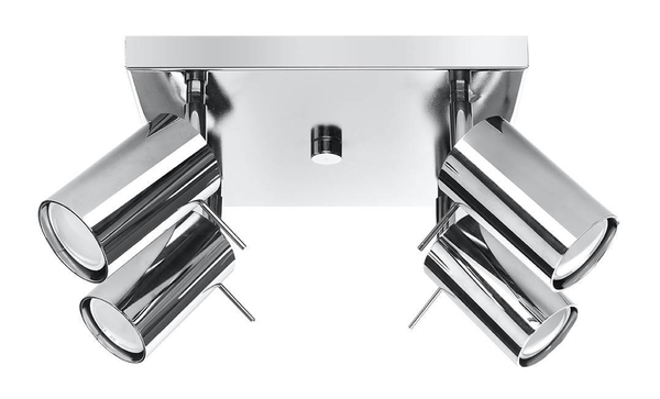 LAMPA sufitowa SL.0730  metalowa OPRAWA kwadratowa SPOT regulowane tuby chrom