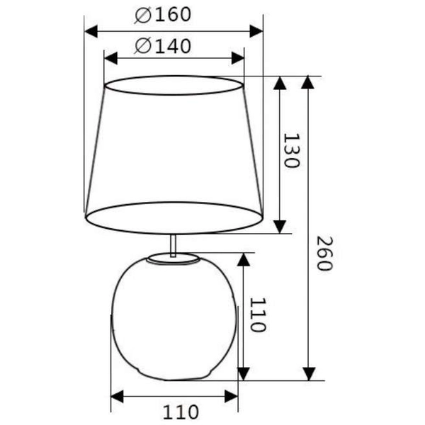 Ceramiczna LAMPA stołowa SOPHIA R50821011 RL Light abażurowa LAMPKA stojąca nocna szara złota