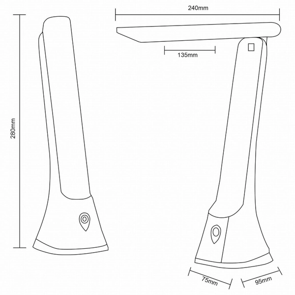 Ledowa lampka na biurko SM-612-BL LED 5W 3000-6000K czarny