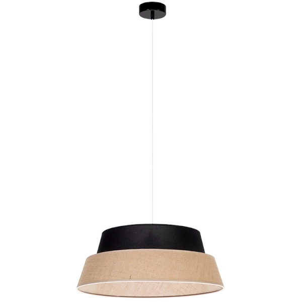 Wisząca lampa loft PRETO JUTE 150150104 abażurowa okrągły beżowy czarny