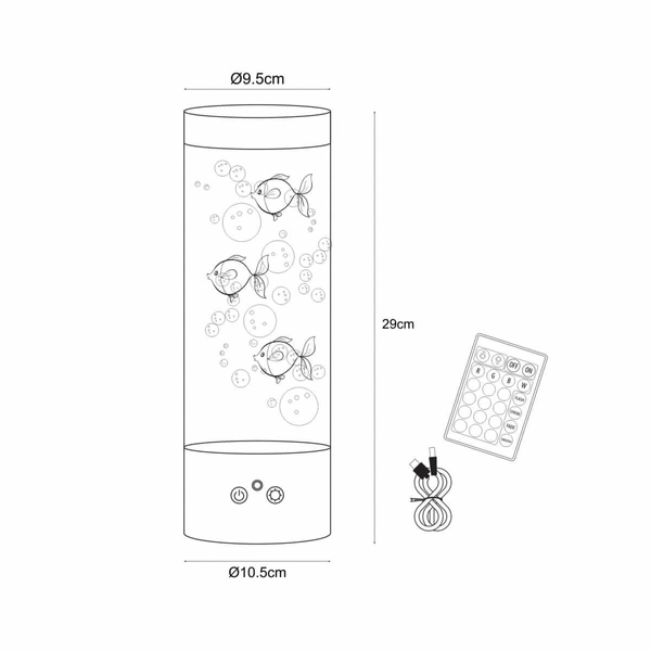 Dziecięca lampa stołowa Aqua 87946 LED 12W RGB rybki kolorowe