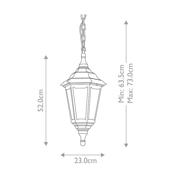 Lampa wisząca industrialna KINSALE-CHAIN Elstead na łańcuchu czarna