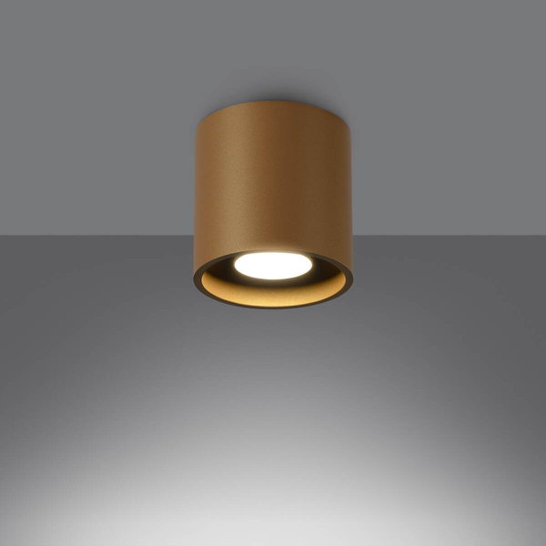 Okrągła lampa sufitowa Orbis SL.1180 tuba metalowa złota