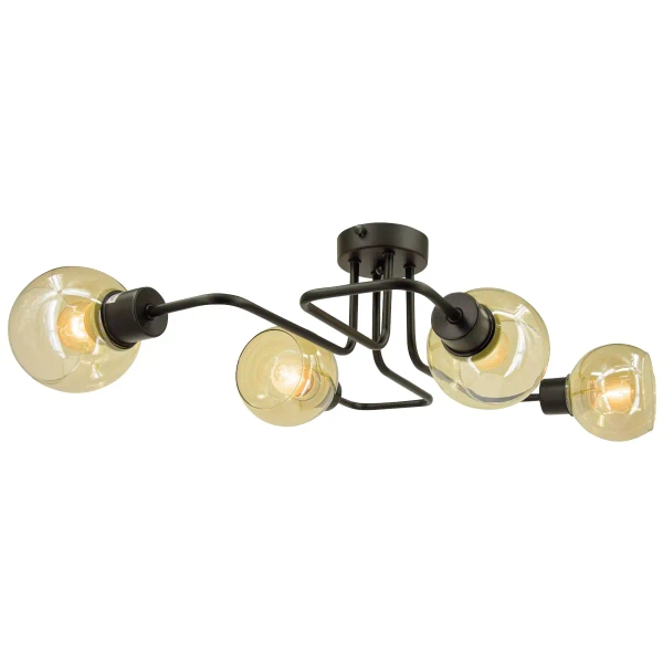 Loftowa lampa sufitowa 3040/4 BL 21QG kule czarna mosiądz