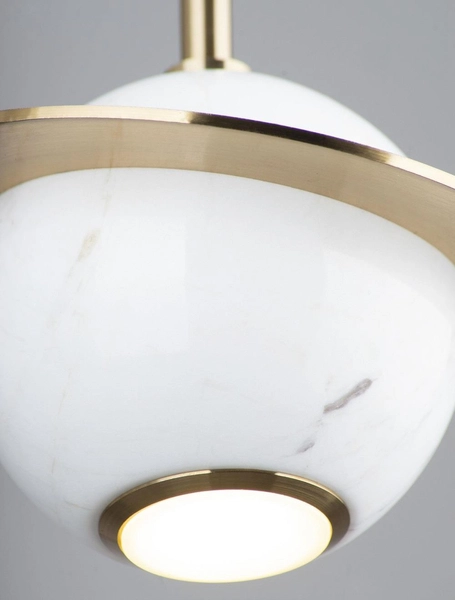 Lampa wisząca URANOS P0413 marmurowa LED 1,5W 3000K planeta biała złota