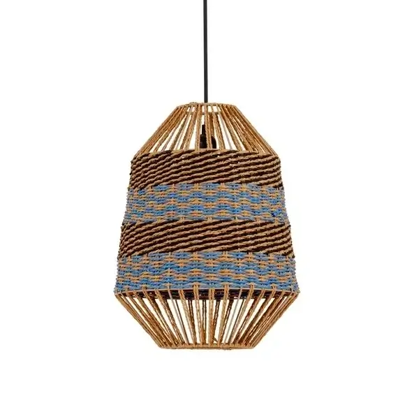 Wisząca lampa boho BELRITO LE45362 pleciona czarna brązowa