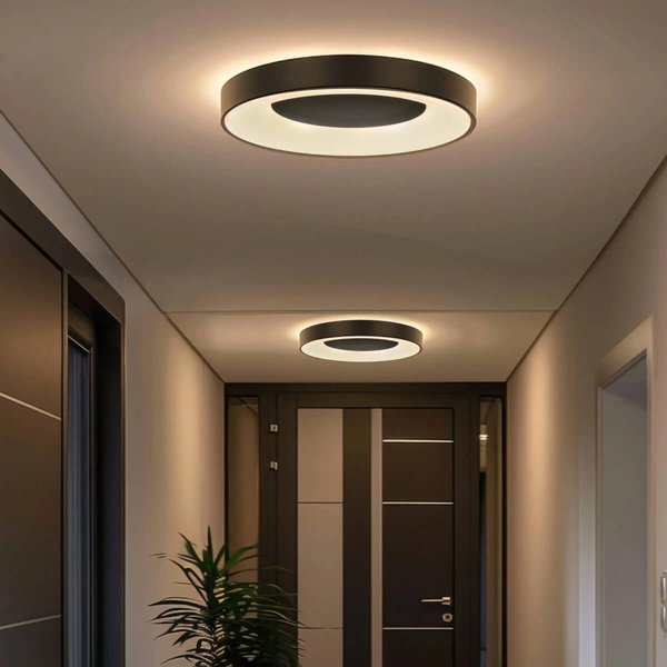 Okrągły plafon Witold 326720 Polux LED 72W 3000-6000K IP44 czarny biały