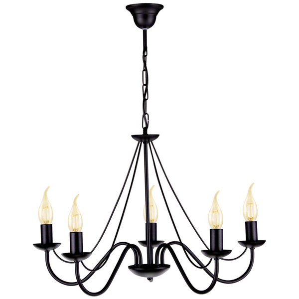 Wisząca LAMPA pałacowa Bartez K-3991 Kaja metalowa OPRAWA żyrandol ZWIS świecznikowy czarny