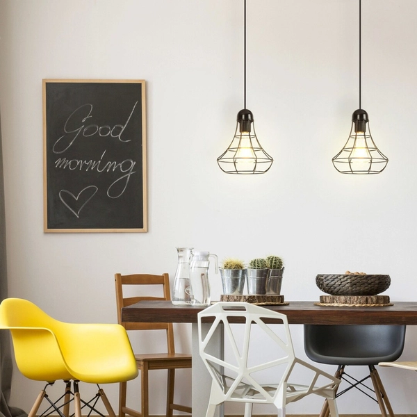 LAMPA wisząca RAMSEY 4649 Rabalux metalowa OPRAWA loftowa klatka ZWIS na kablu czarny