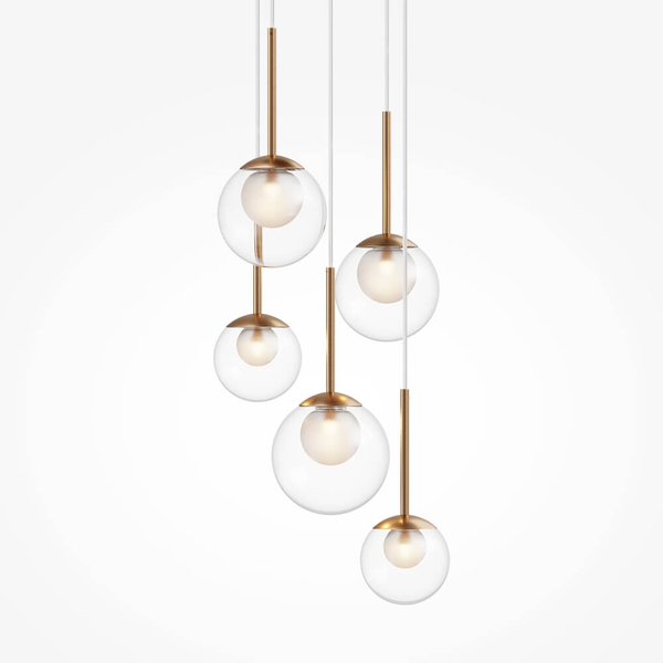 Wielopunktowa lampa wisząca Basic form MOD521PL-05G złoty przezroczysty
