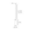 Wisząca lampa tuba Bow P01121BK Cosmolight czarny biały