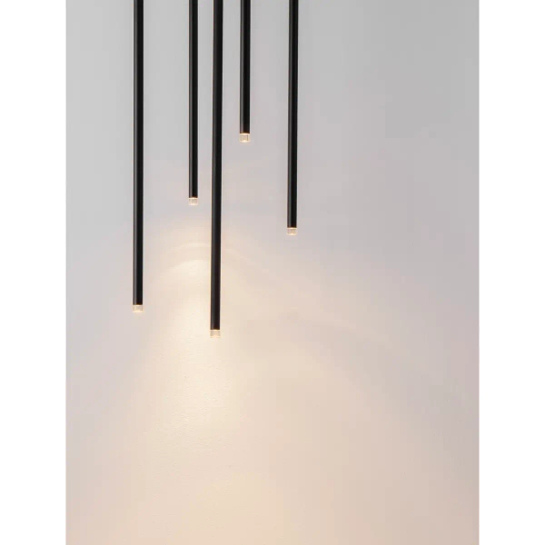 Wisząca lampa sople NOVENCIO LE45463 LED 15W 3000K metalowe czarne