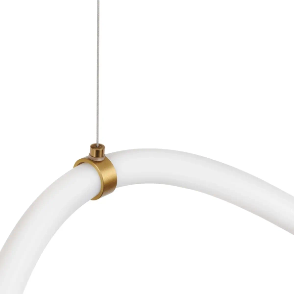 Lampa wisząca wąż led SNAKE MD1021-5 gold biała złota metal PVC LED 72W 3000K 5M do sypialni