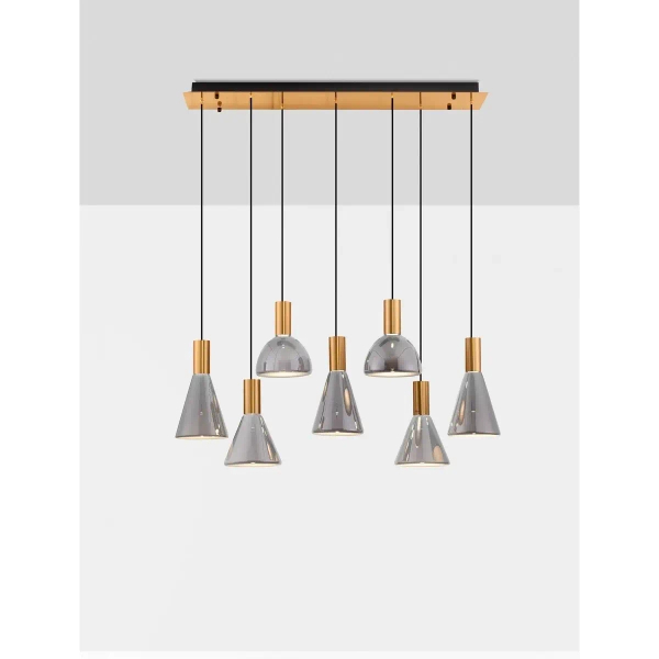 Ledowa zwisająca lampa SARDUNO LE45141 LED 47W szaro złota