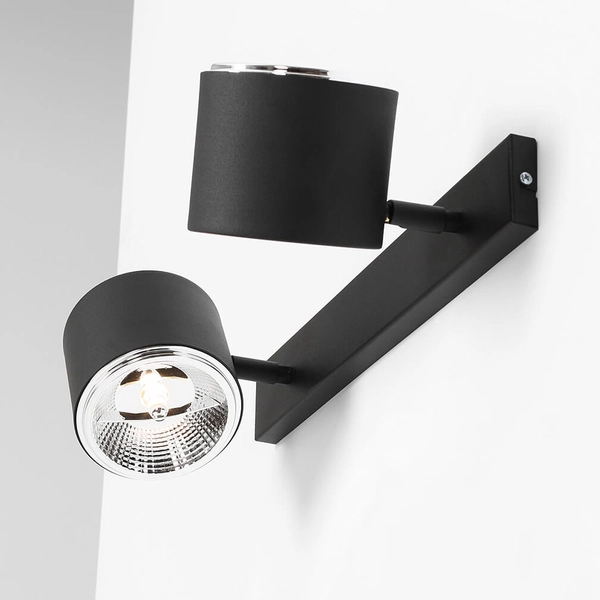 Ścienna lampa do czytania Bot 1047D tubki do sypialni czarne