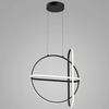 Geometryczna LAMPA wisząca CERRILA PND-29772750-3A-BK Italux metalowa OPRAWA zwis LED 48,6W 3000K art deco ring czarny biały