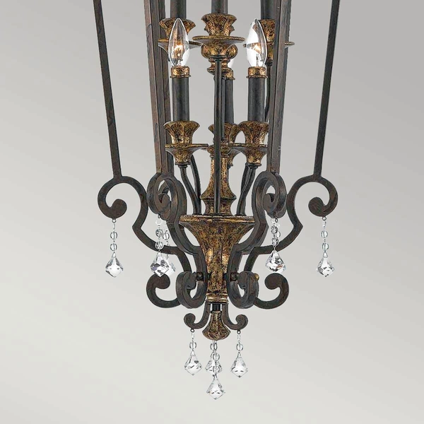 Pałacowy żyrandol Marquette QZ-MARQUETTE6-B Quoizel metal brązowy złoty