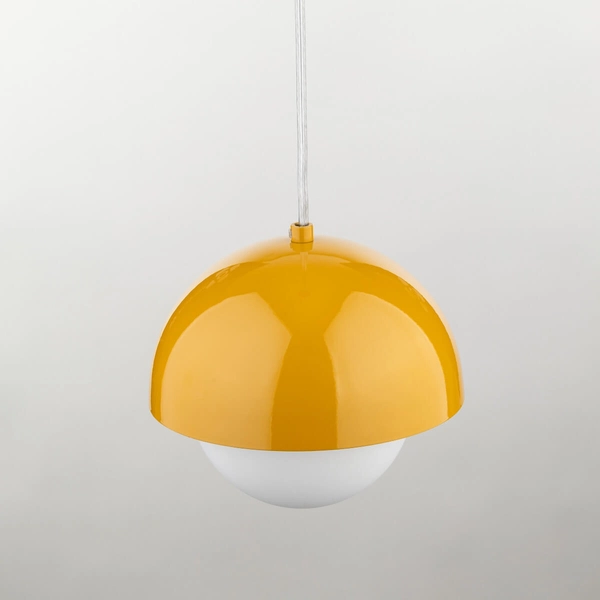 Zwisająca lampa nad wyspę Bono 10265 ball do kuchni biała żółta