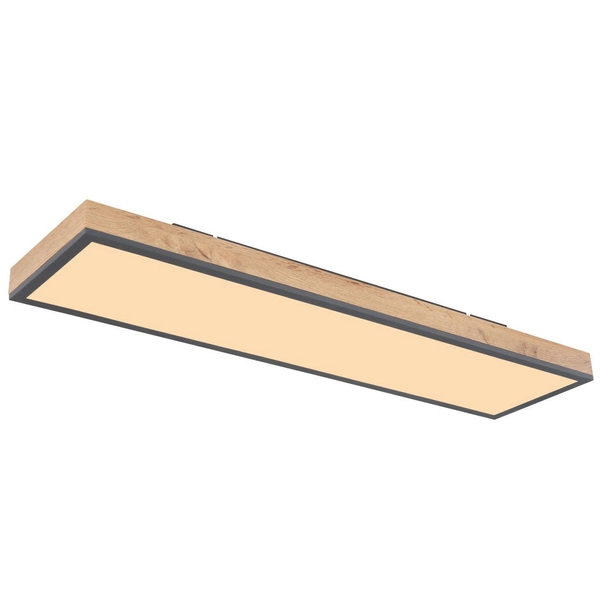 Nowoczesna LAMPA sufitowa DORO 416080WD4 Globo salonowa LED 24W 3000K prostokątny drewno