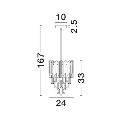 Wisząca lampa PELAVRO LE45107 do salonu glamour złota
