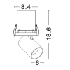 Lampa do wbudowania GARUPA biała LE61367 1xLED 12W 3000K tuba regulowana