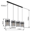 Wisząc lampa nad stół GORLEY 15698-4H szklana loft czarna przydymiona