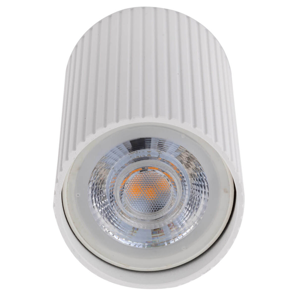 Nasufitowa lampa salonowa Tune 10023 tubka loftowa prążkowana biała