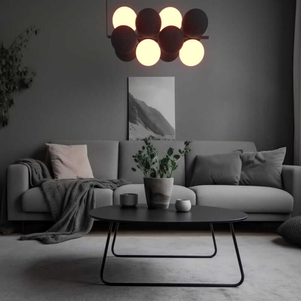 Lampa kulista wiesząca Vino ABR-GRAPPA-H-S Abruzzo balls czarne białe